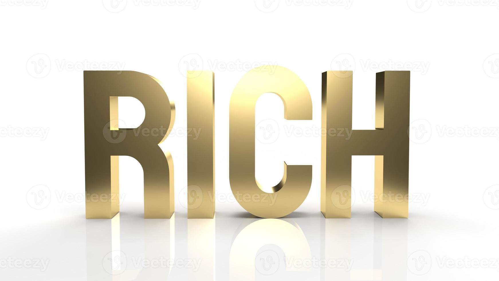 The rich gold text for business content 3d rendering. photo