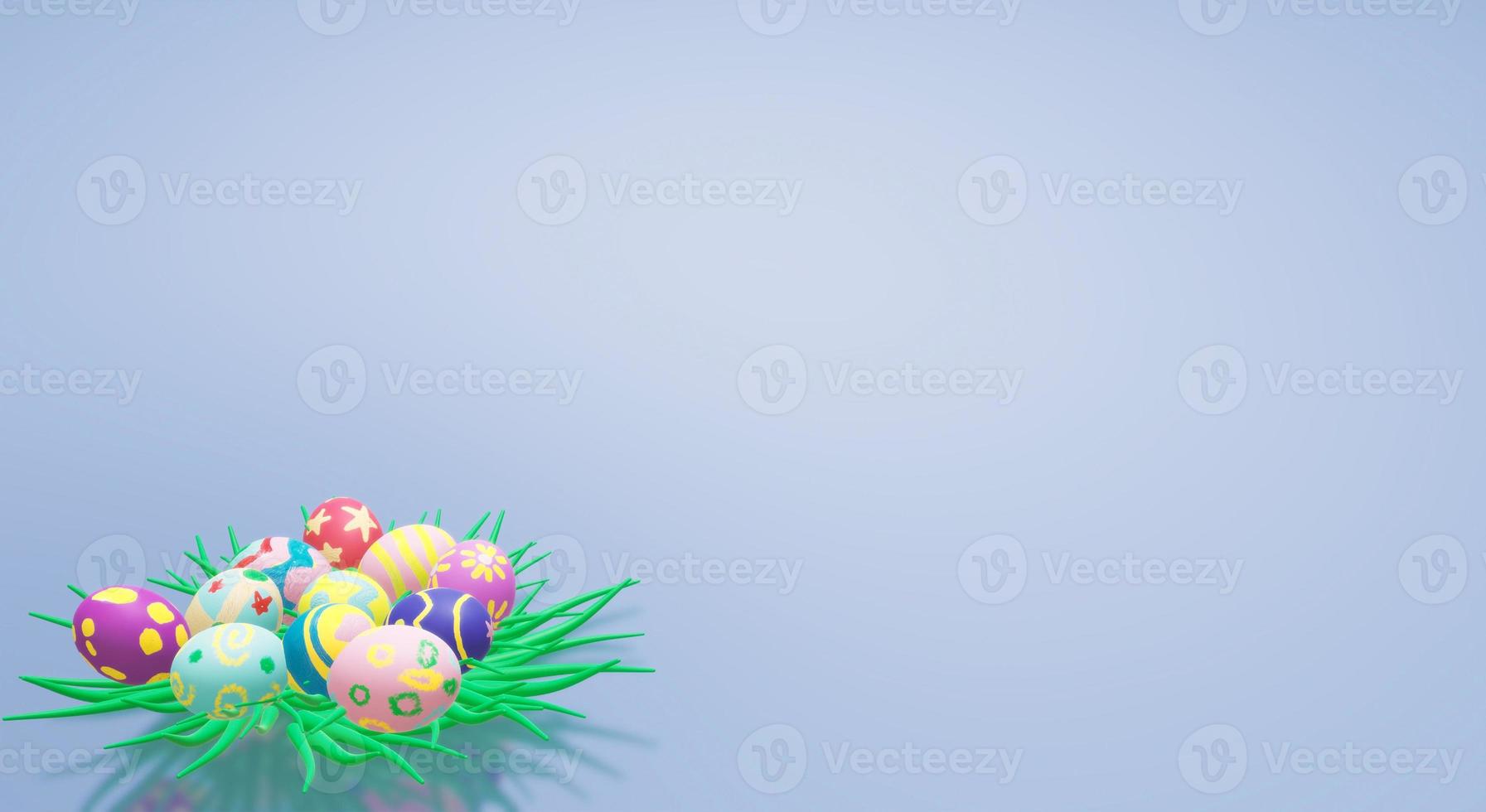 Easter egg  3d rendering for holiday content. photo