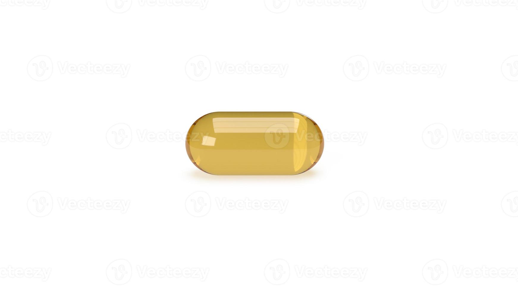 oil capsule on white background for medical content 3d rendering. photo