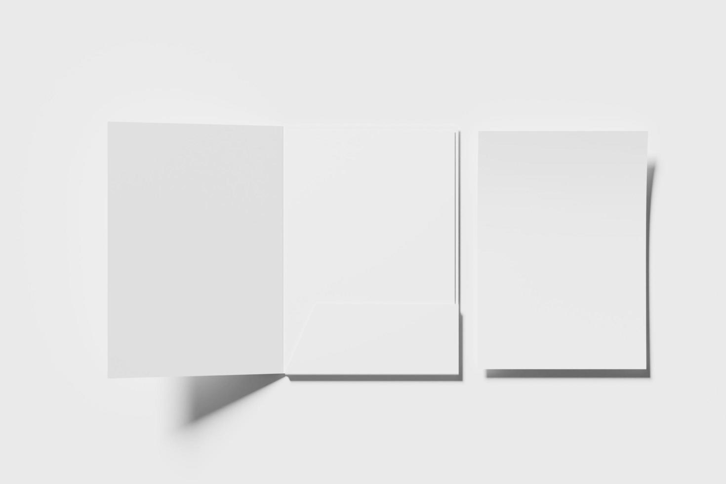 blank Presentation folder with a4 paper mockup photo