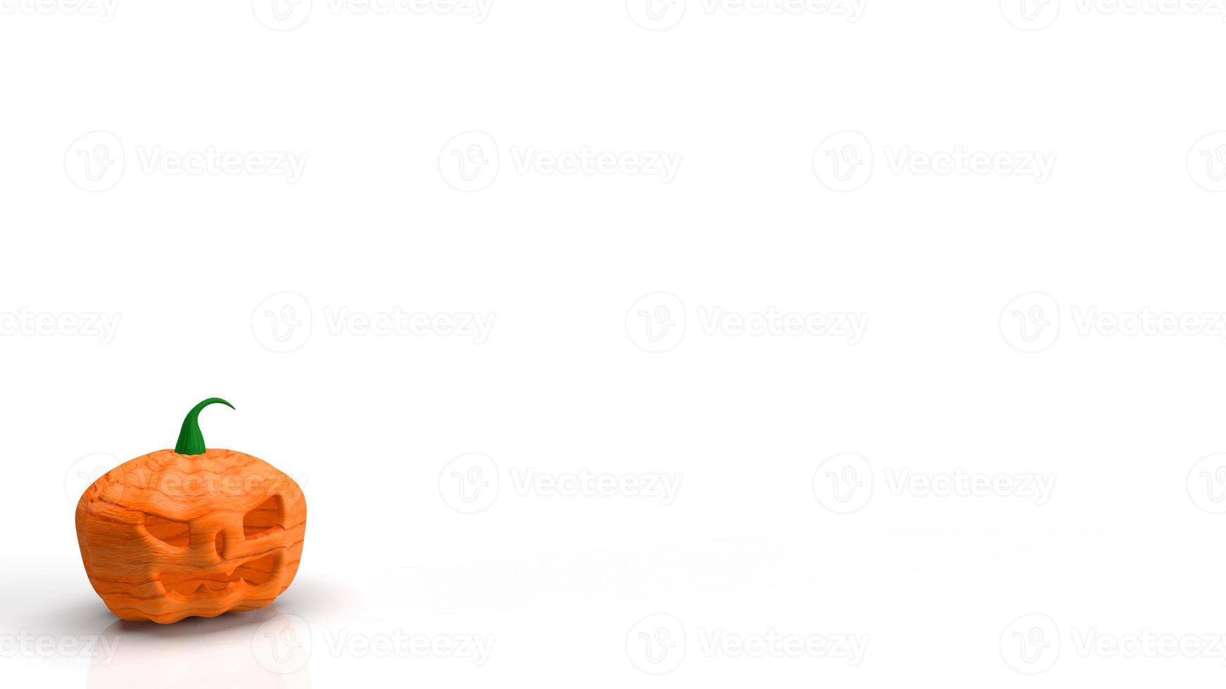 jack o lantern on white background for halloween content 3d rendering. photo