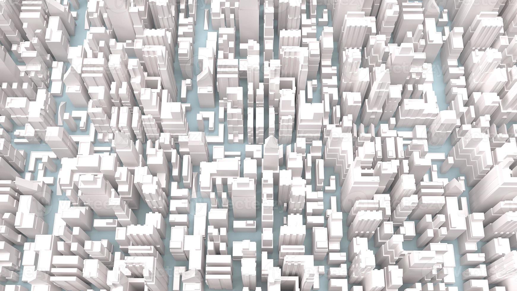 white city building on blue background for business content 3d rendering. photo