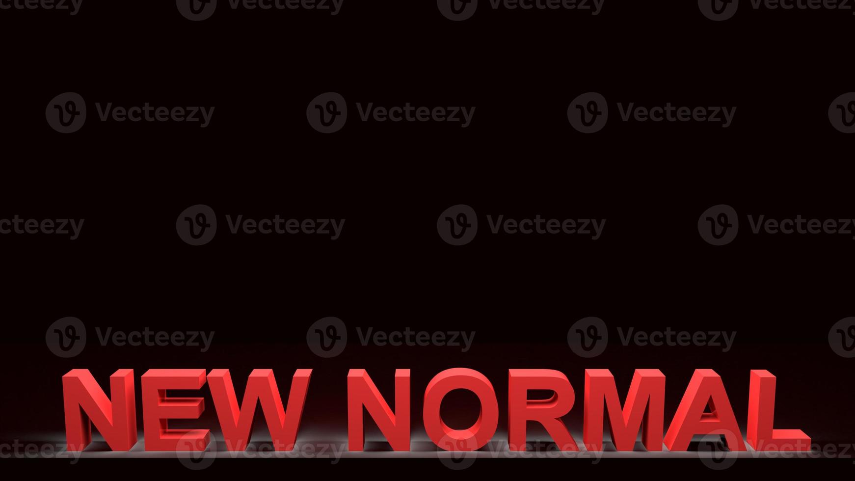 red text new normal in black background 3d rendering. photo