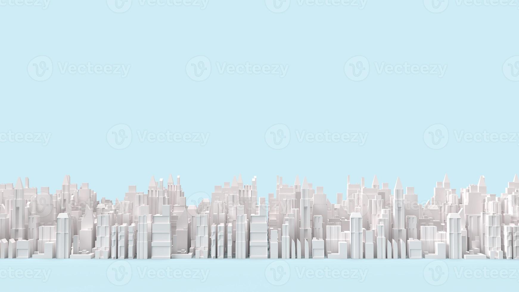 white city building on blue background for business content 3d rendering. photo