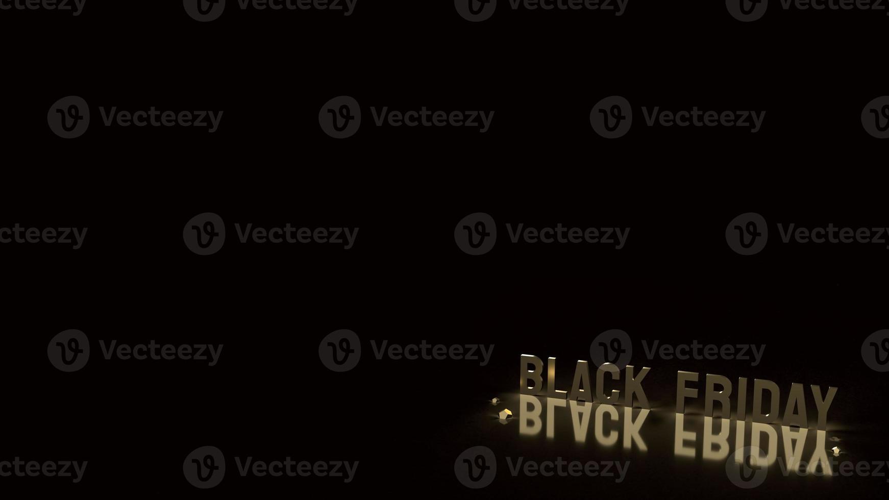 black friday  gold text on black background  for shopping content 3d rendering. photo