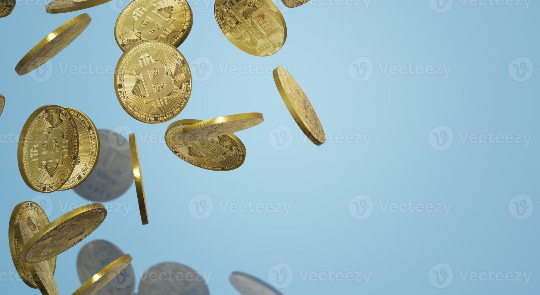 The cryptocurrency bitcoin 3d rendering for business content. photo