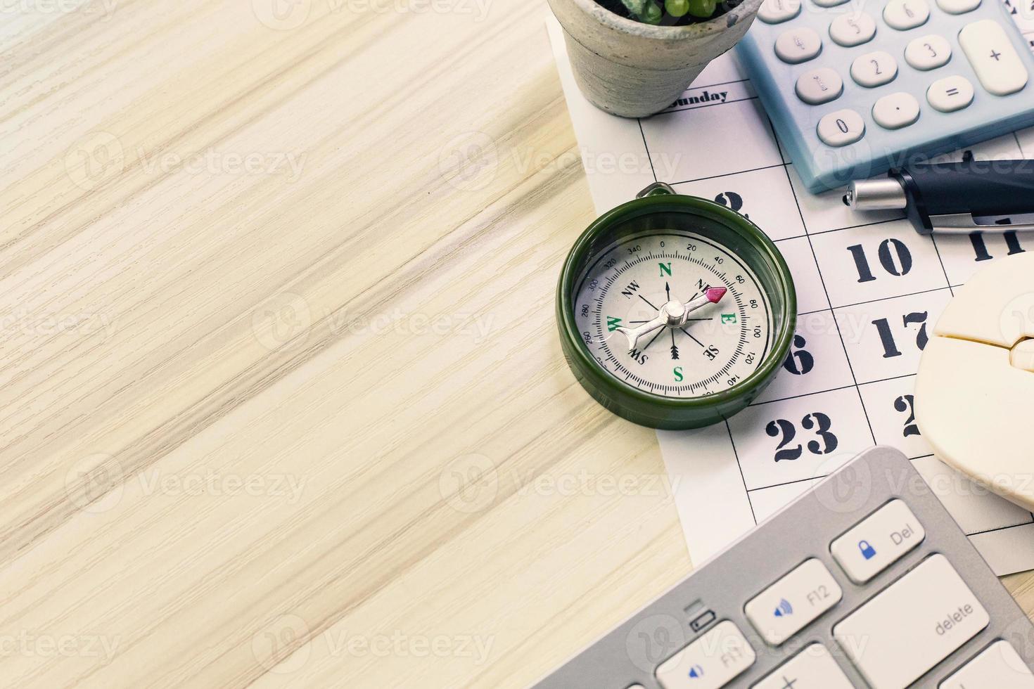 white  office  table for travel content. photo