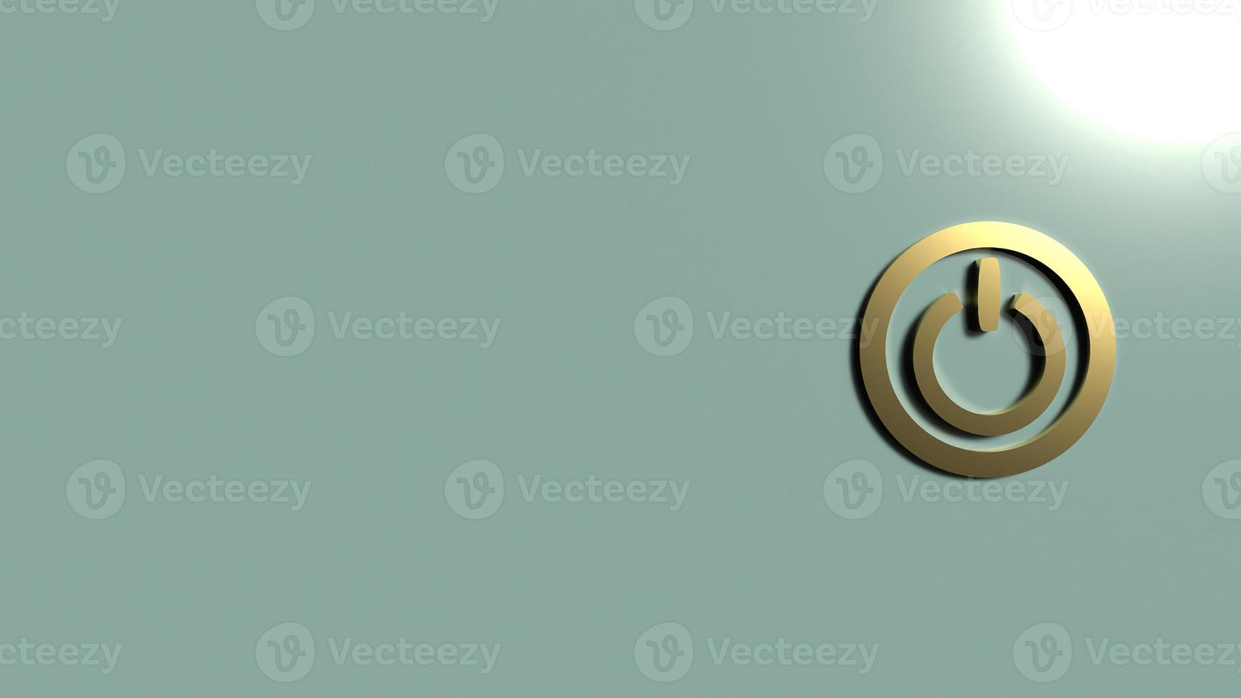 start button symbol 3d rendering for background. photo