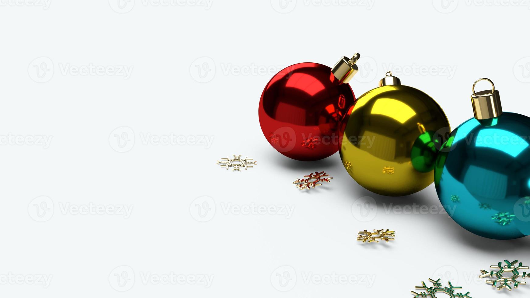 The Christmas ball 3d rendering for holiday content. photo