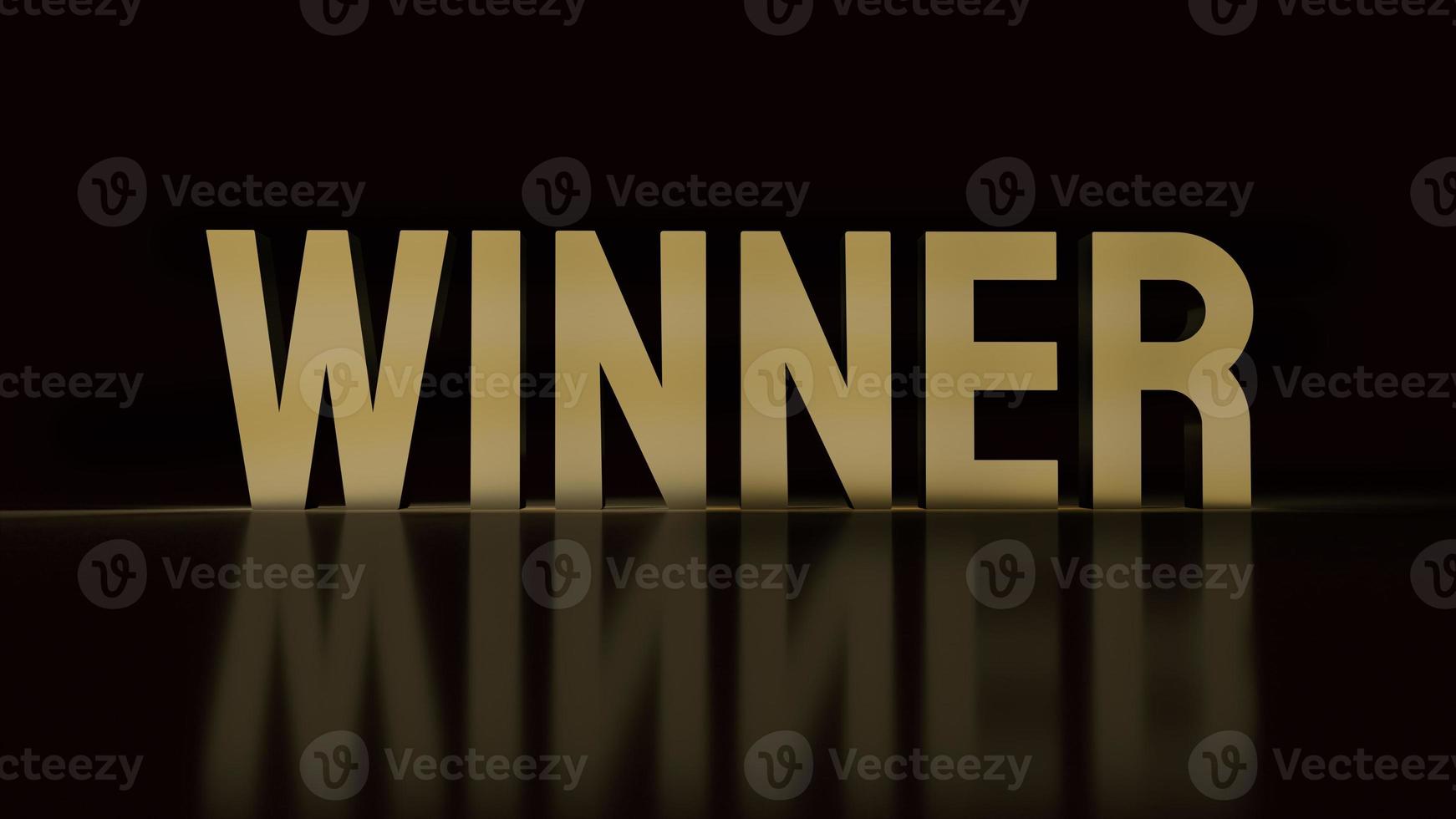 winner text gold surface in black background 3d rendering. photo