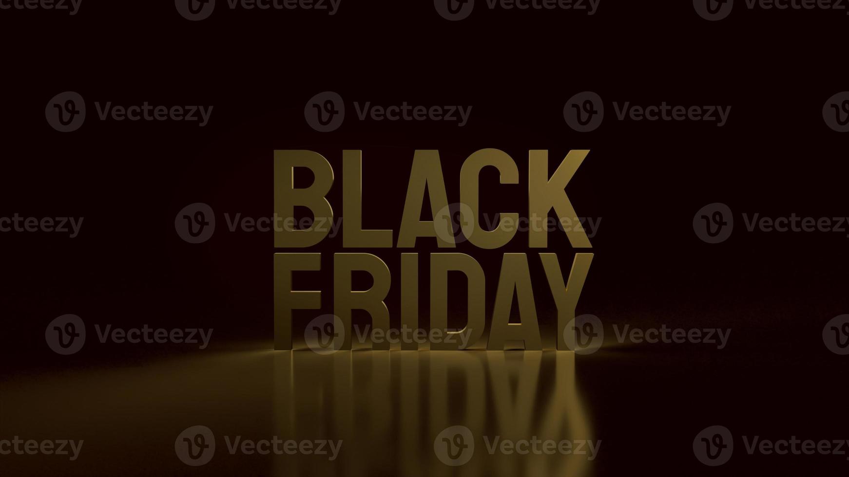 gold Black Friday text on black background for holiday shopping  3d rendering. photo