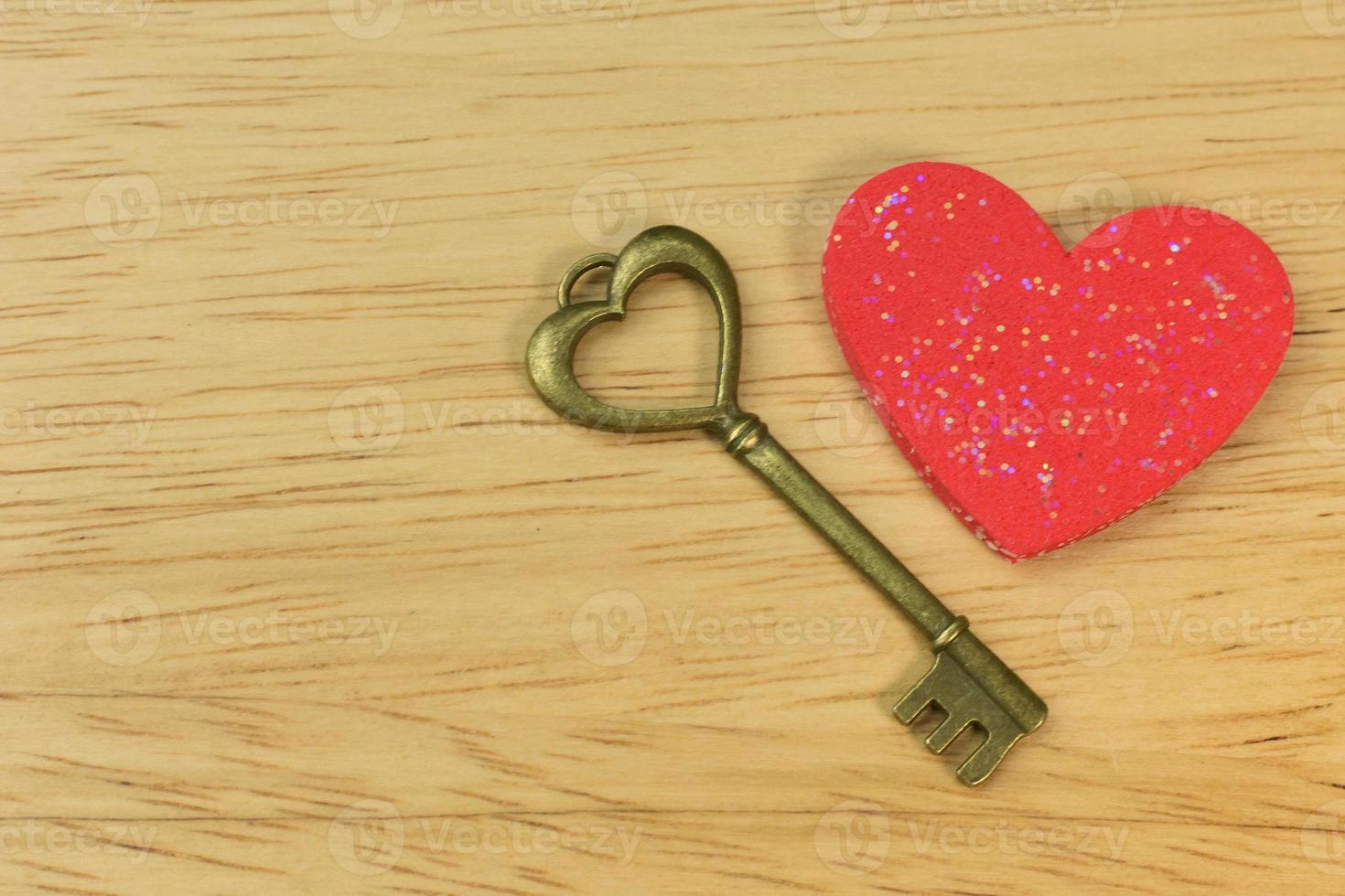 vintage gold  key heart  abstract close up image. photo