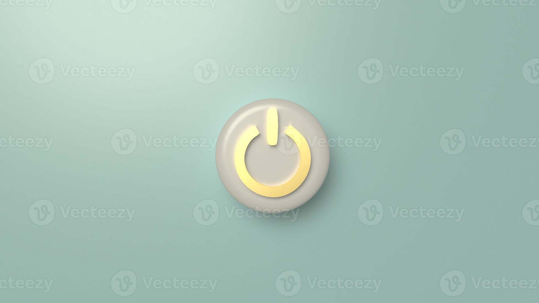 start button symbol 3d rendering for background. photo