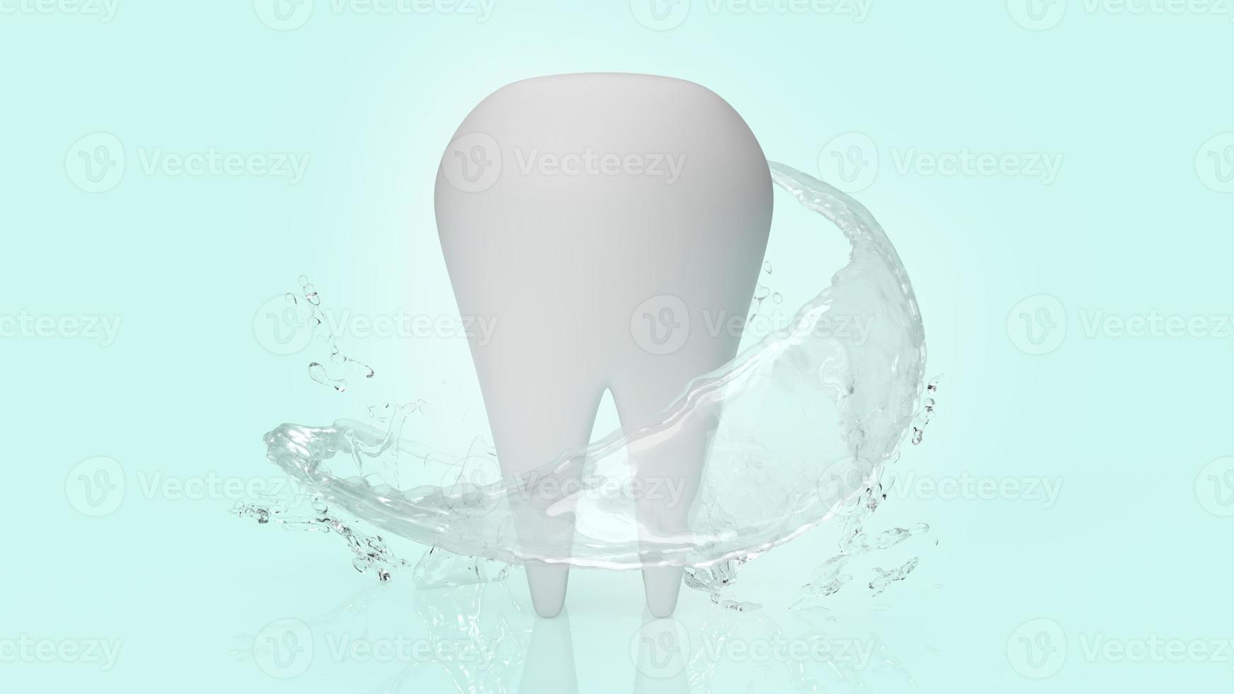 white teeth 3d rendering for dental content. photo