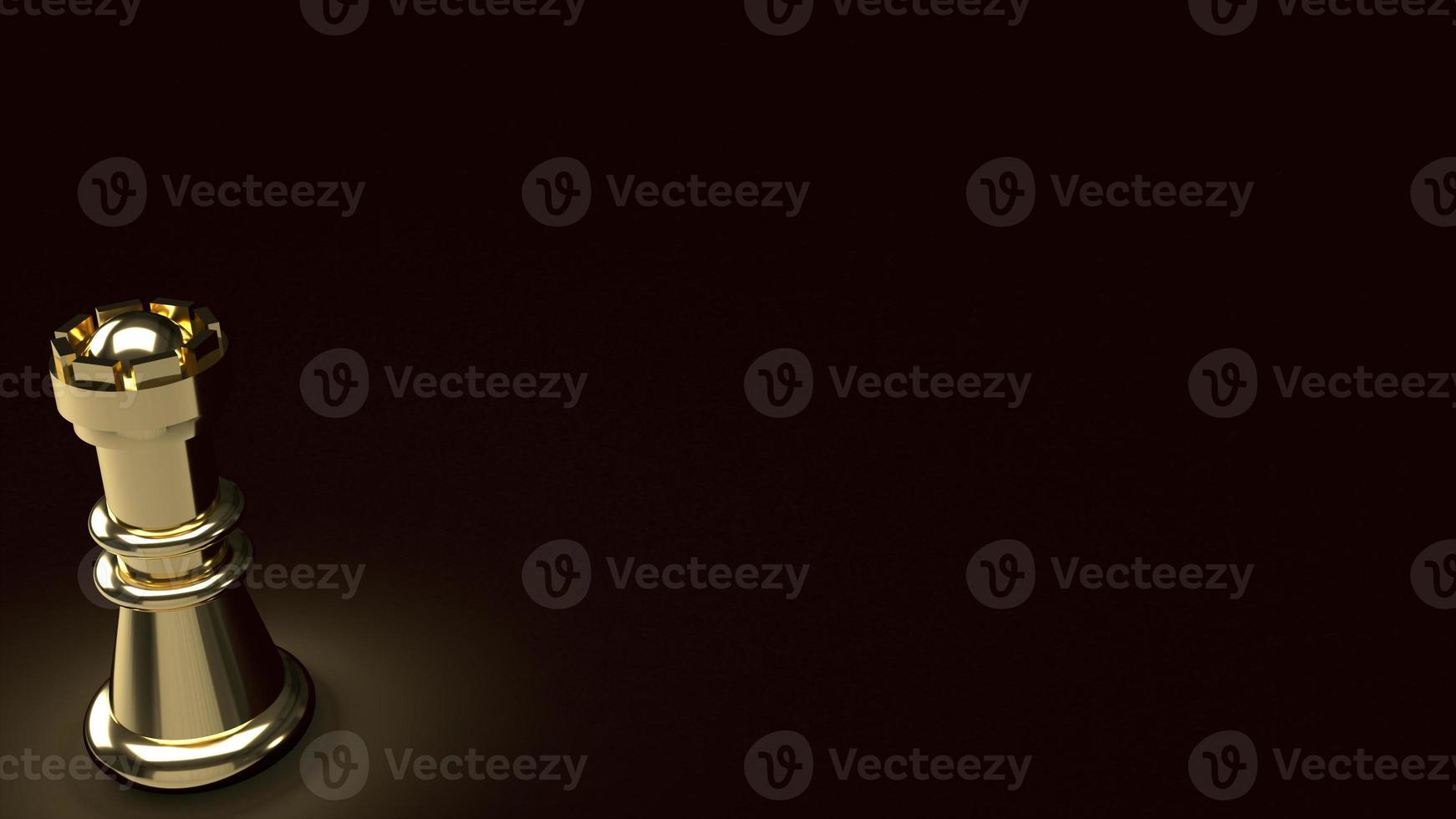 The gold chess in dark abstract image 3d rendering for business content photo