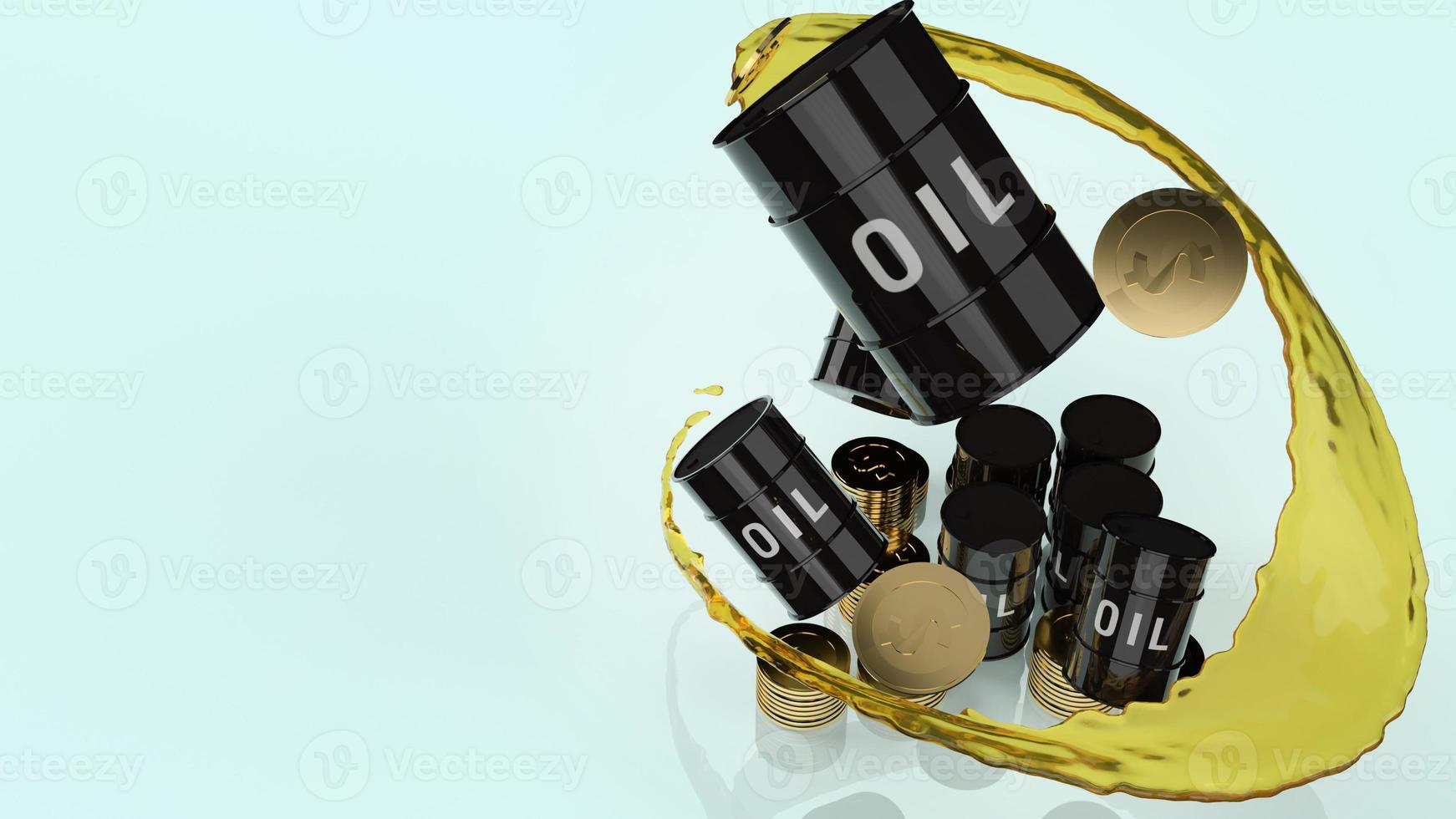 oil tank  and gold coins  3d rendering for petroleum content. photo