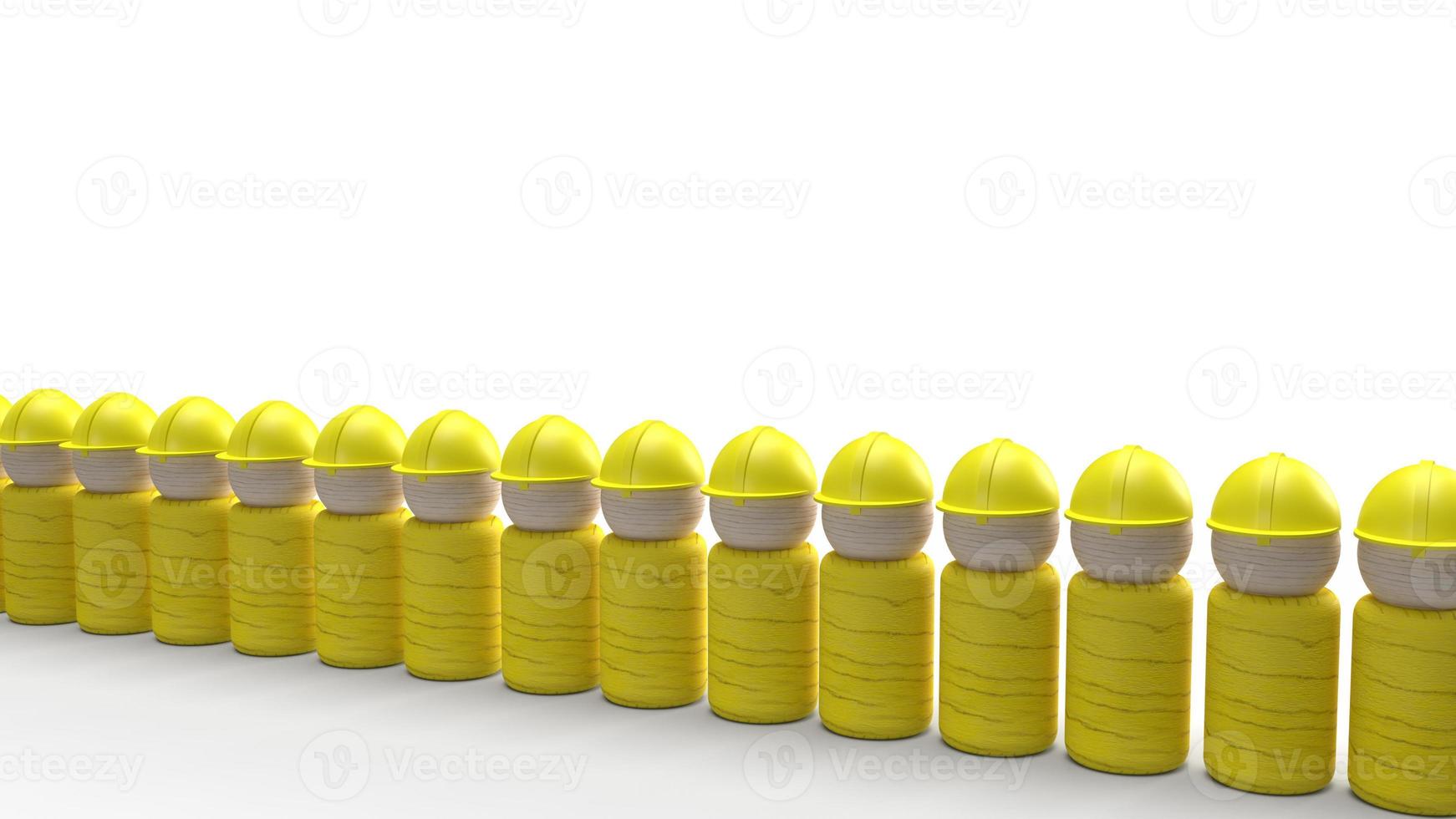 wooden toys on white background  3d rendering for labour day content photo