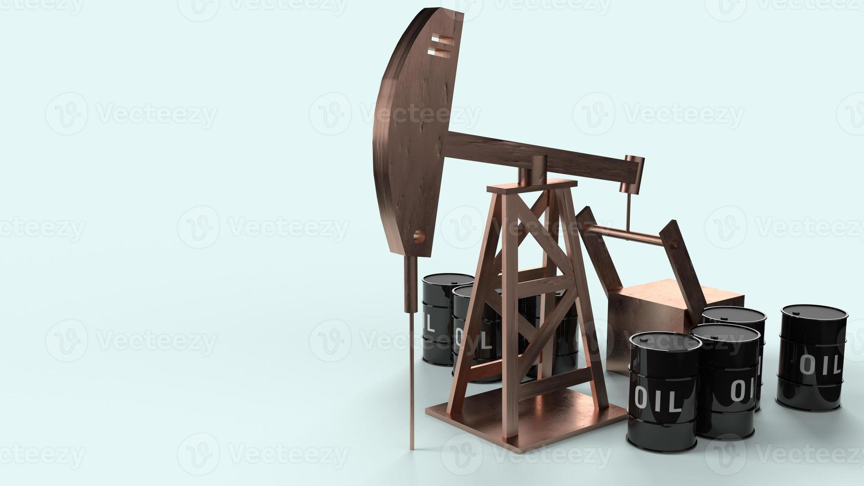 representación 3d de la máquina de perforación de petróleo para el contenido de petróleo. foto