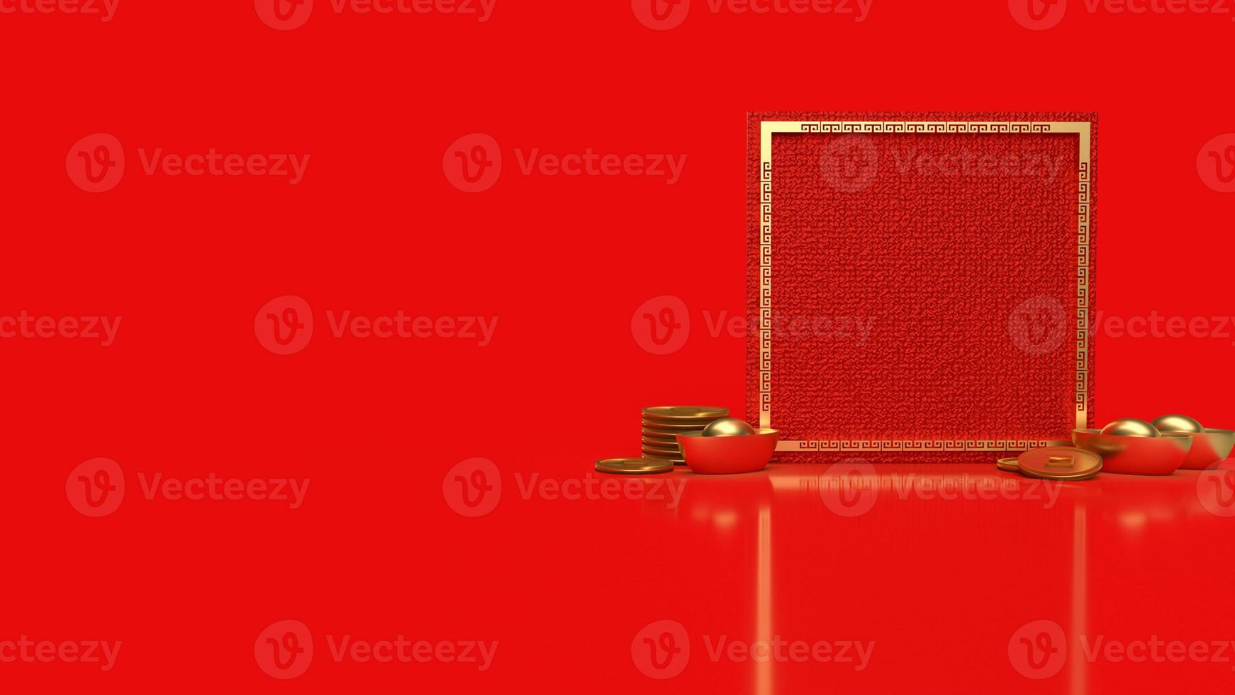 The Chinese gold frame for Asia background content 3d rendering. photo