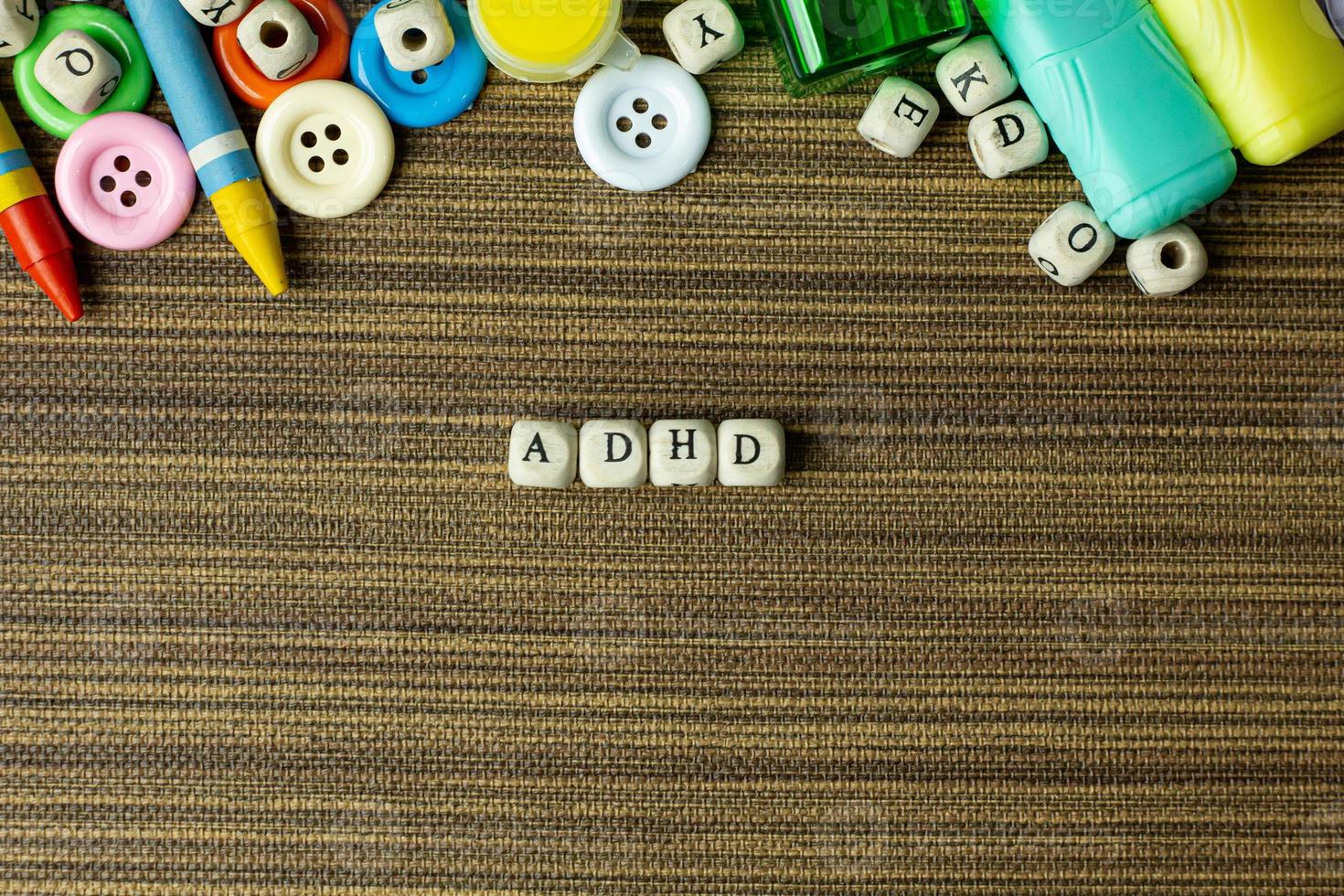 adhd para el concepto de conciencia de salud mental. foto