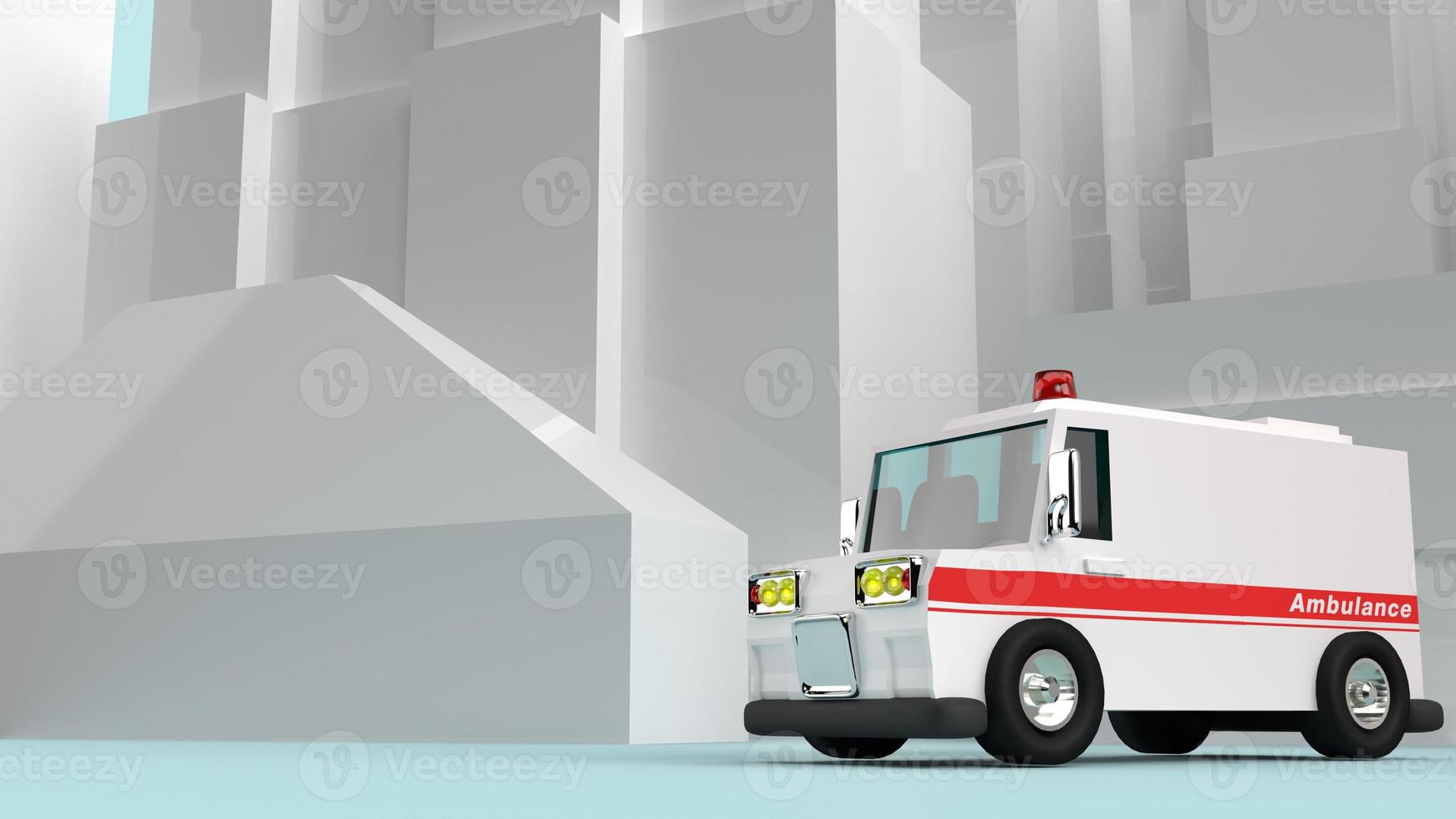 ambulance car  3d rendering for  health care content. photo