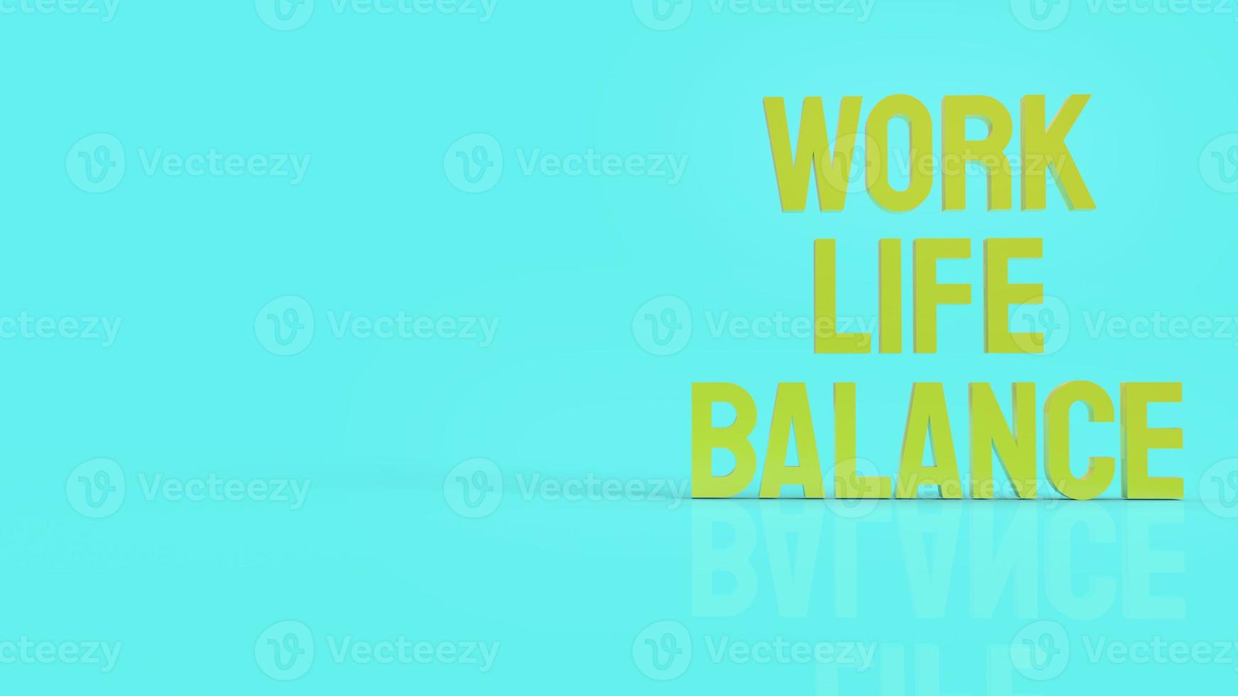 work life balance text  3d rendering. photo