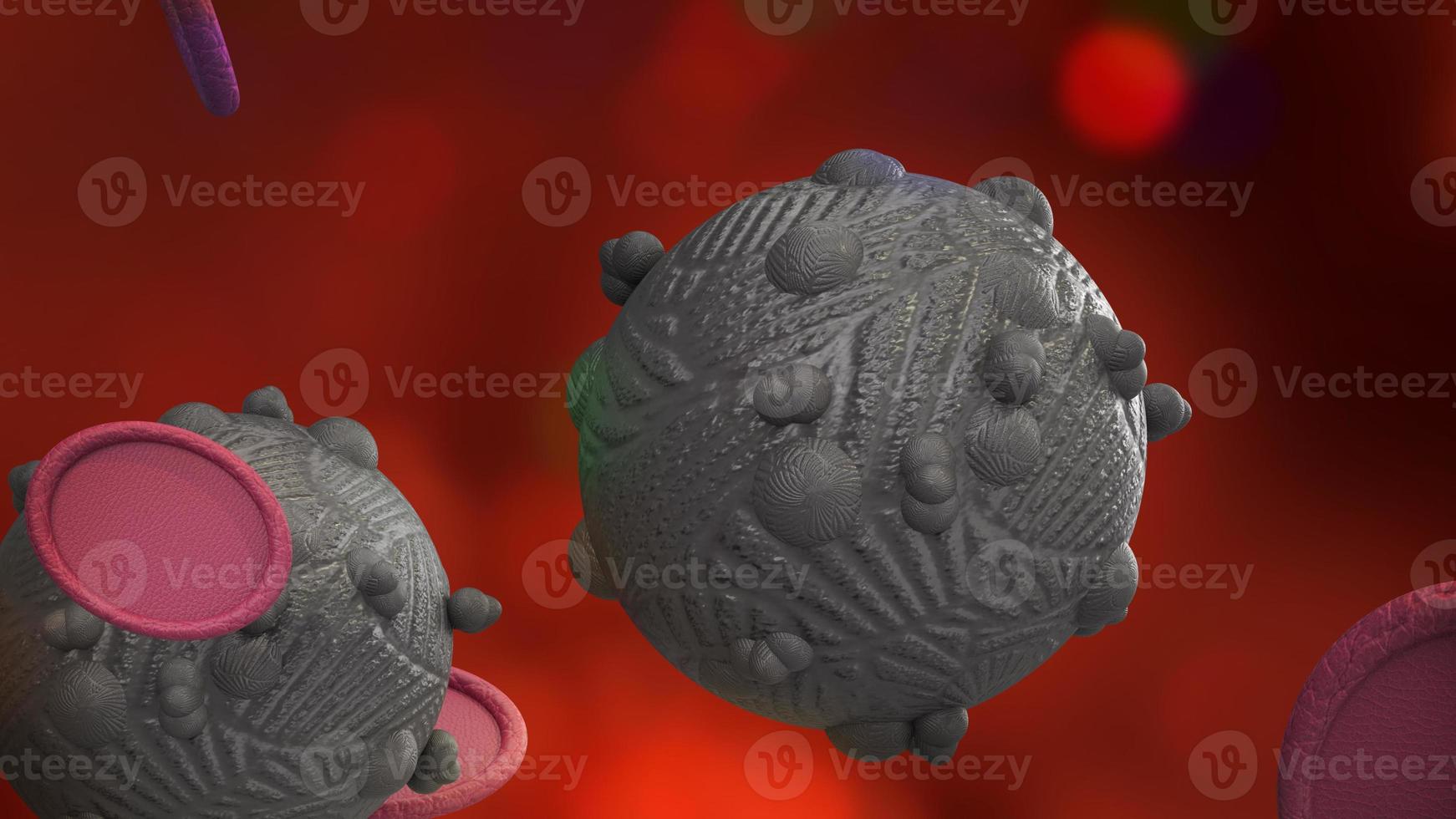 The virus in dark tone 3d rendering for  medicine  and  healthcare content. photo