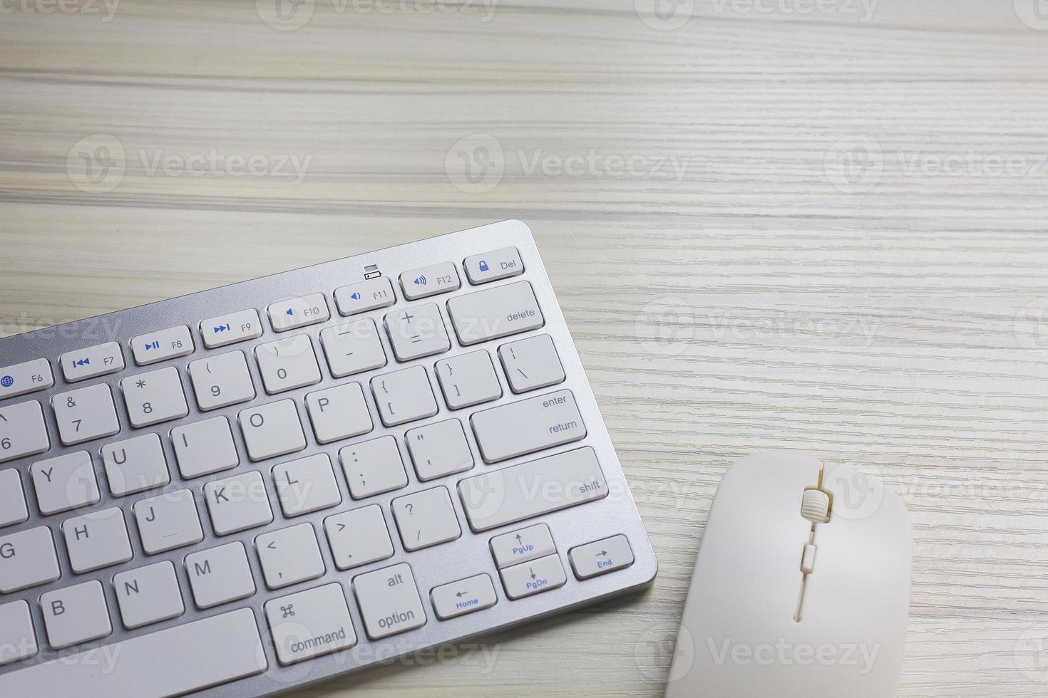 The work station office flat lay wood table image for background. photo