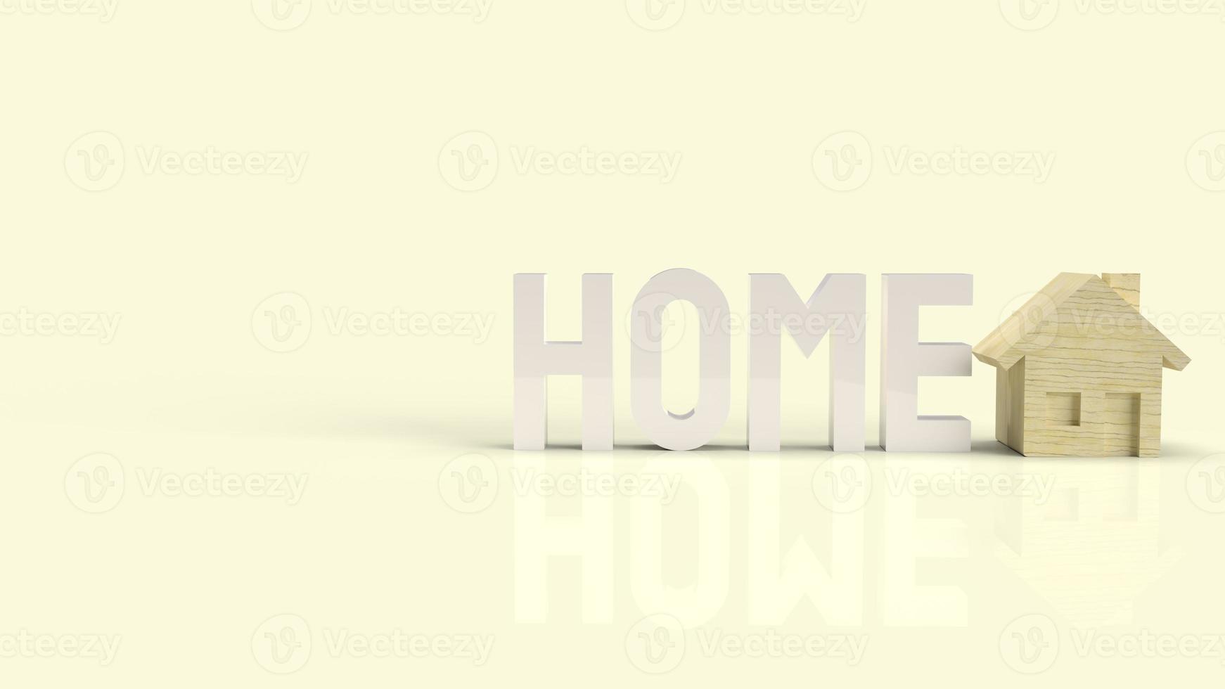 home wood toy and text for property content 3d rendering. photo