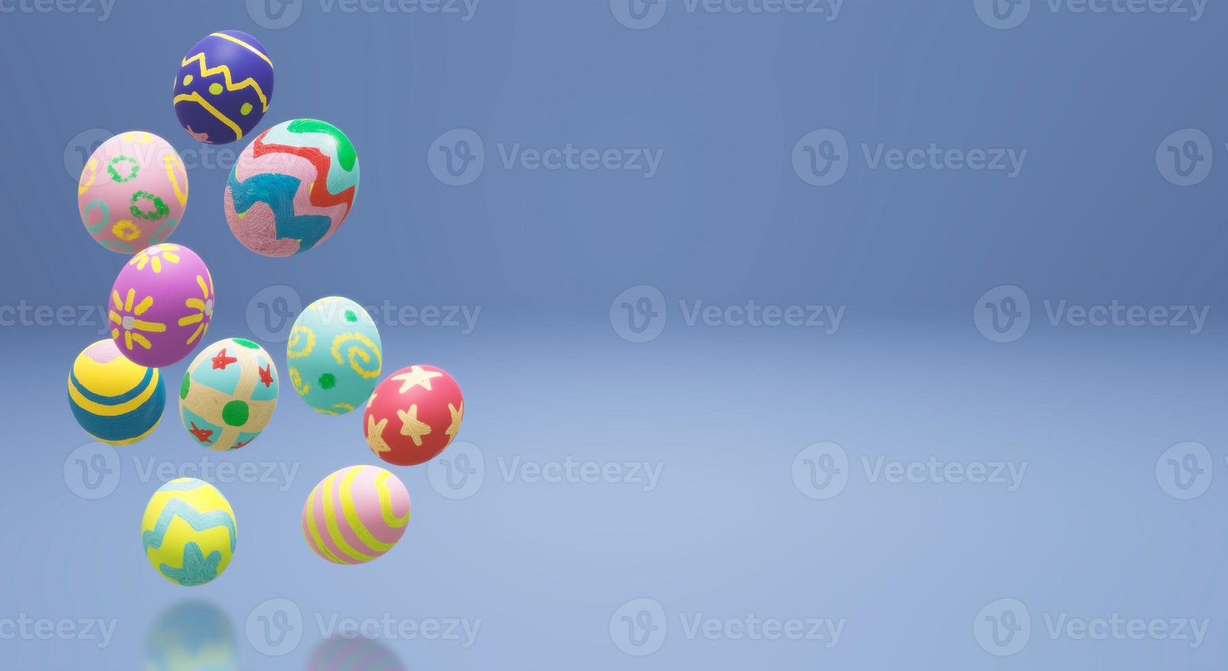 Easter egg  3d rendering for holiday content. photo