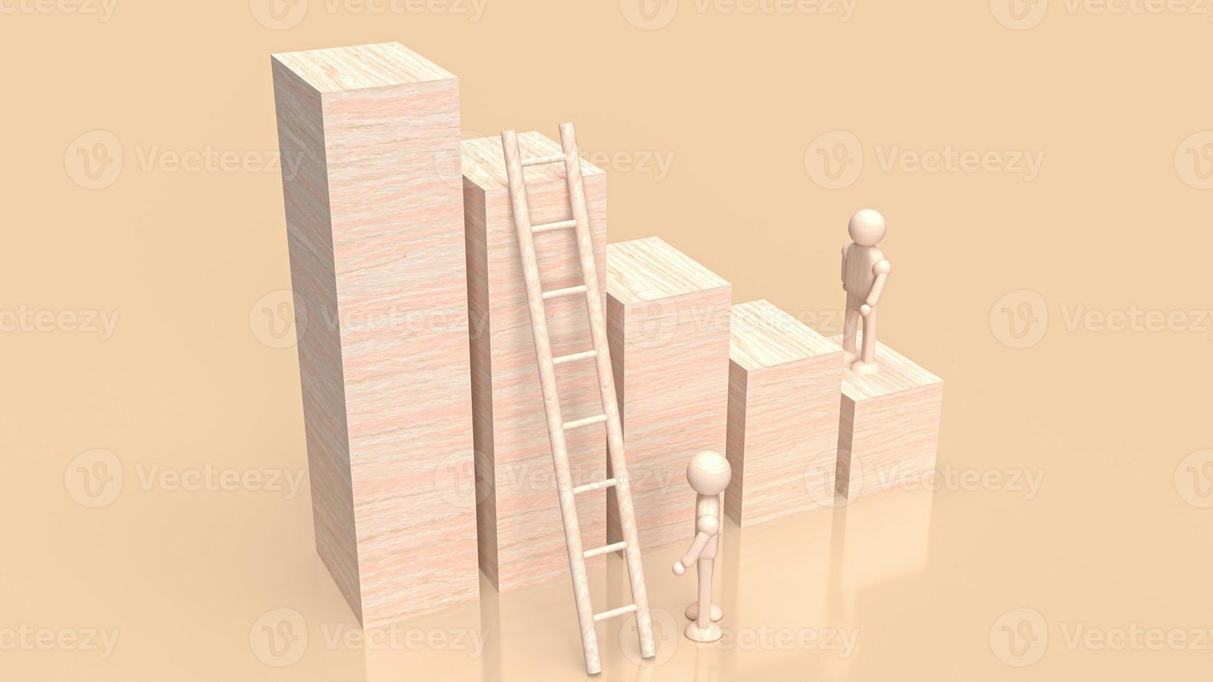 wood chart for business concept 3d rendering photo