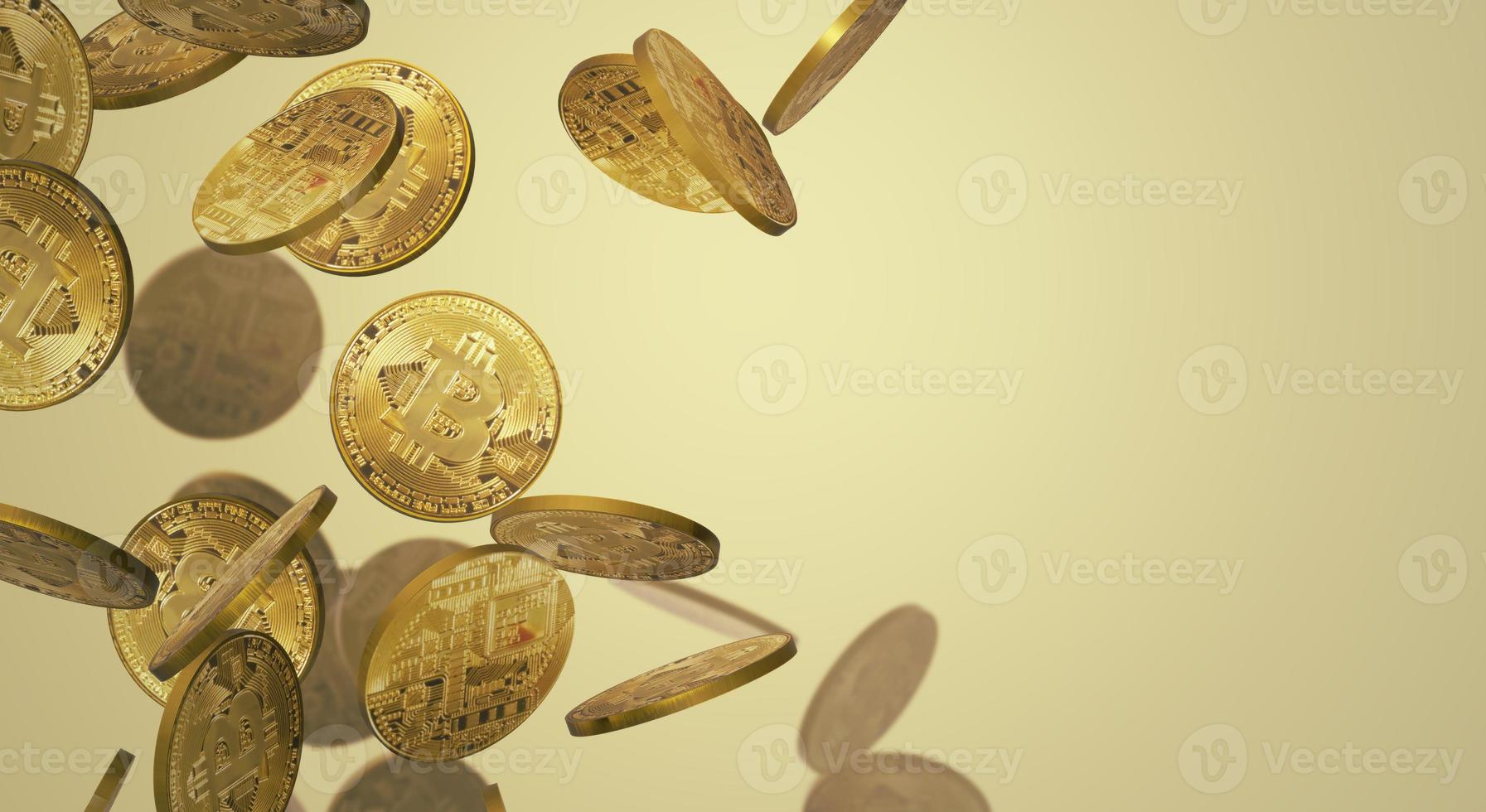 The cryptocurrency bitcoin 3d rendering for business content. photo