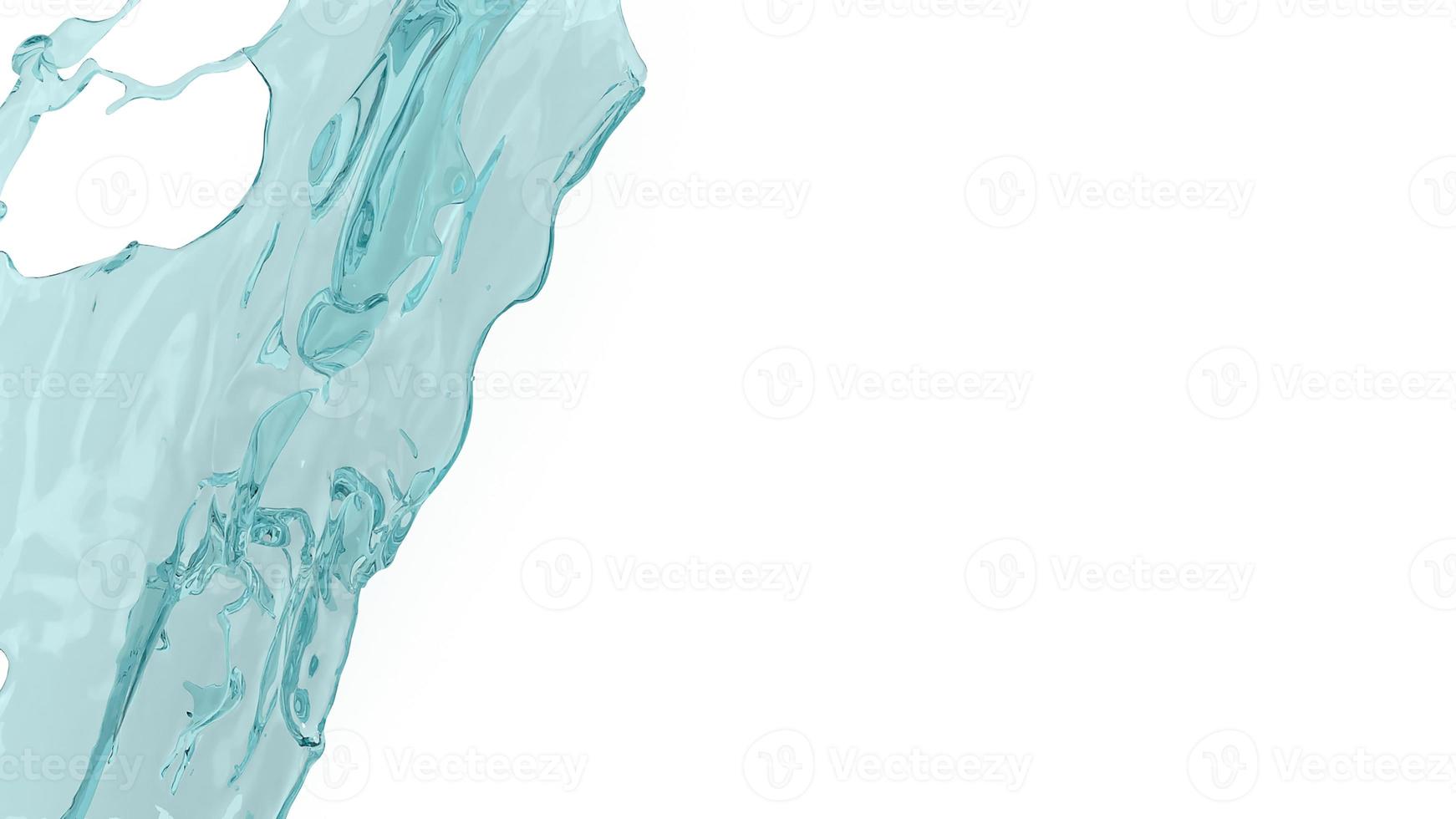 water splash on white background  3d rendering. photo