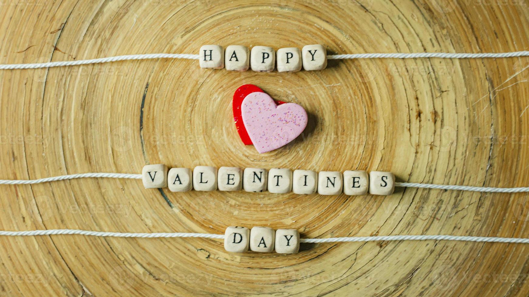 a text wood cubes image for valentines day content. photo