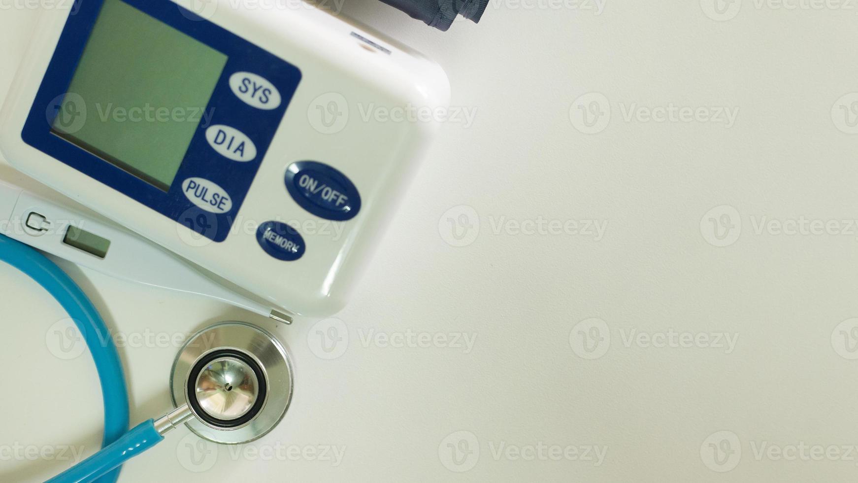 medical tool on table close up image background. photo