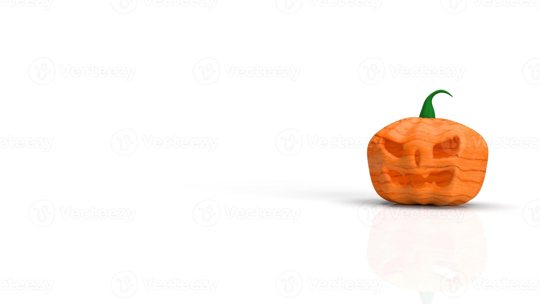 jack o lantern on white background for halloween content 3d rendering. photo