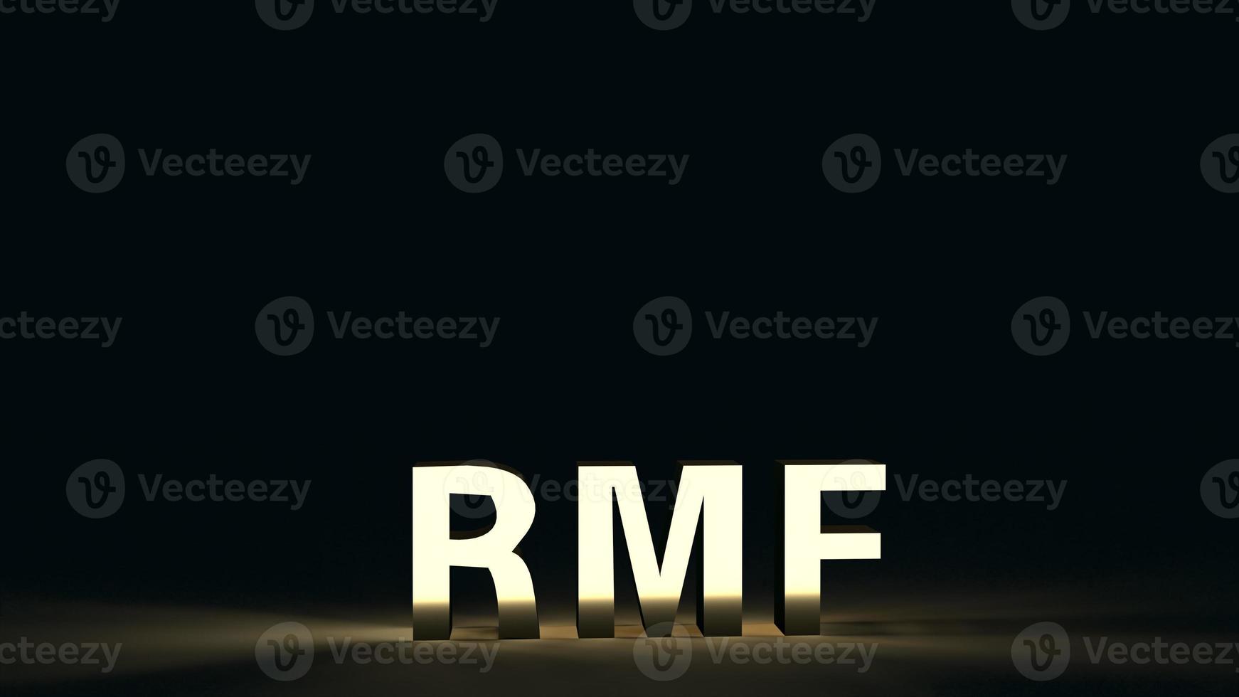 rmf text in dark tone  3d rendering for business content. photo