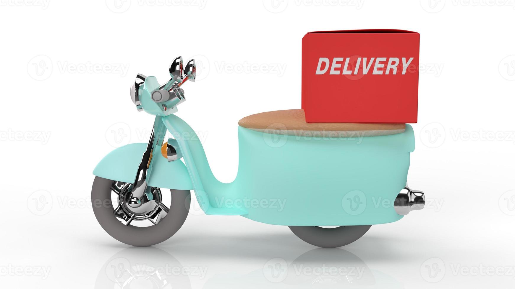 scooter delivery on white background 3d rendering. photo