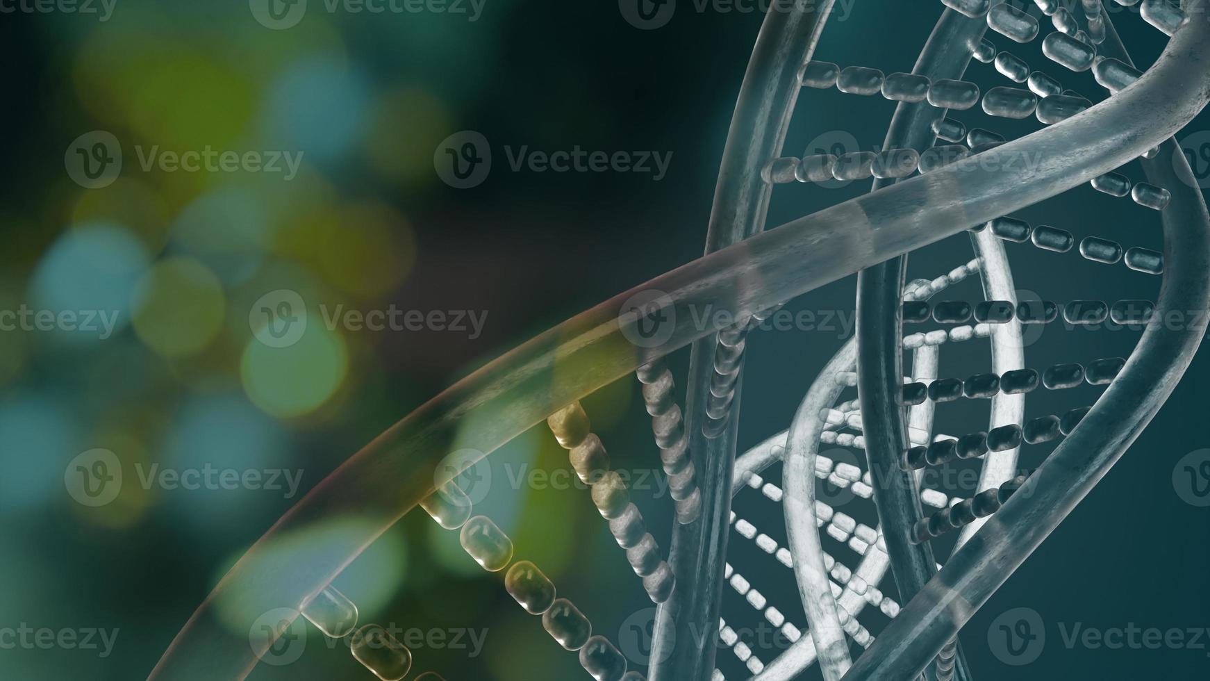 imagen de adn para la representación 3d de contenido científico o médico. foto