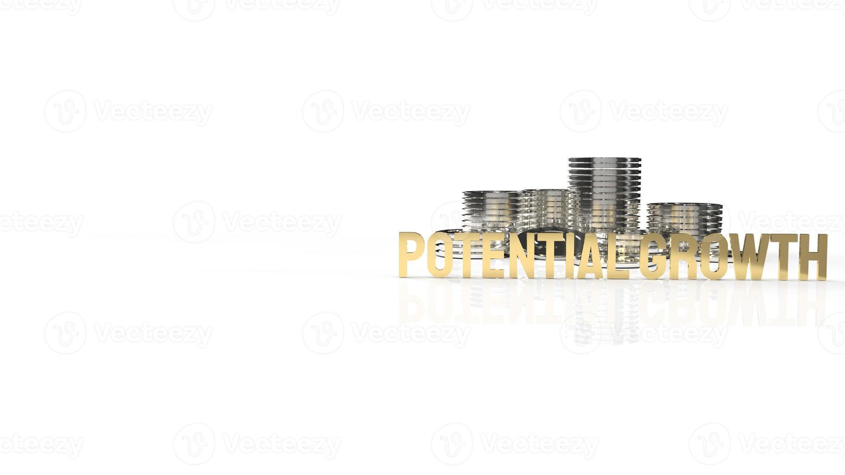 gold text  potential growth on white background for business content 3d rendering. photo