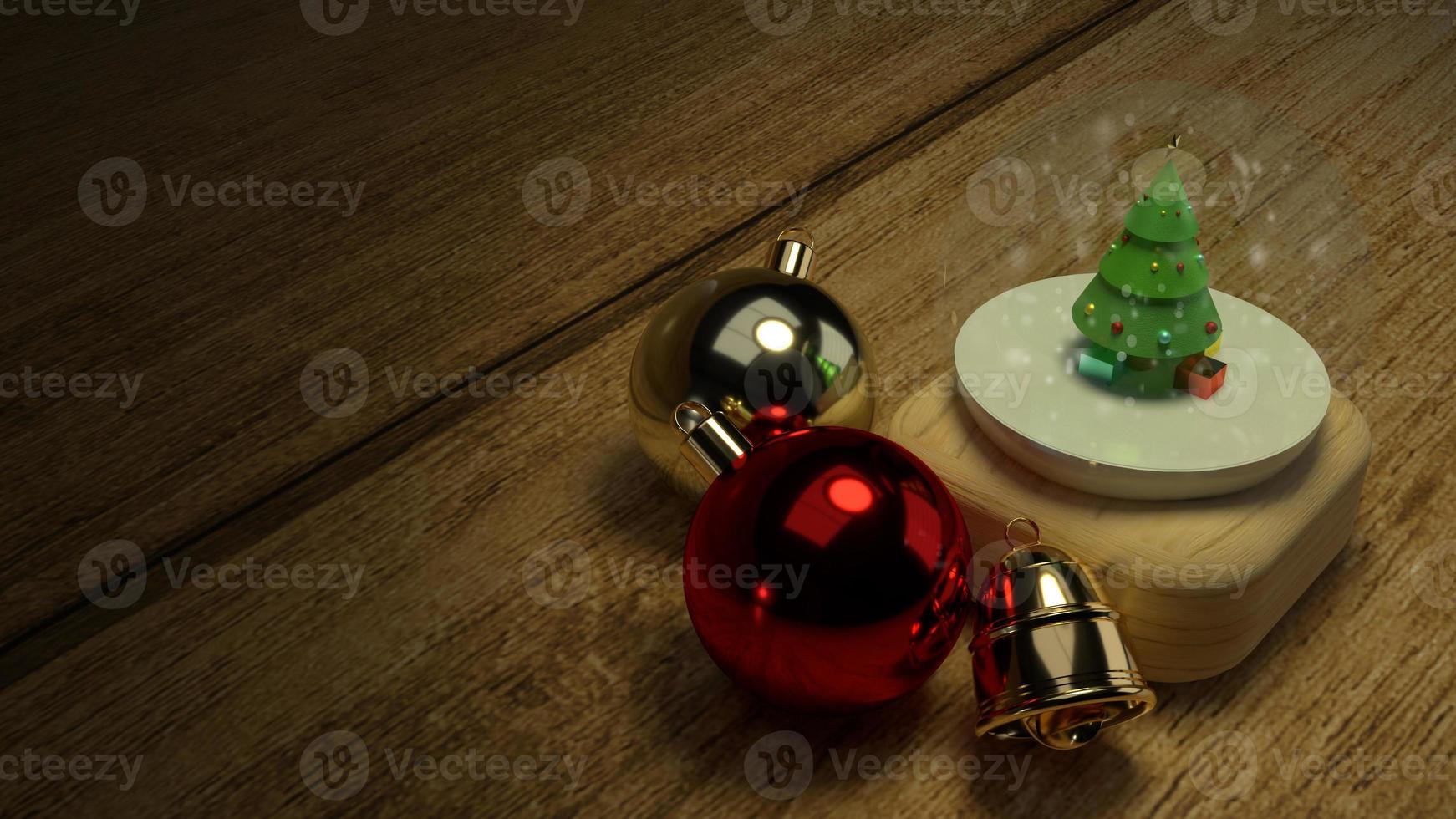 Christmas glass ball 3d  rendering for celebration Christmas concept. photo