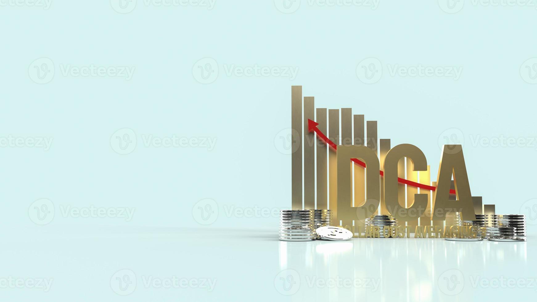 The gold text dca or dollar cost average for business content 3d rendering. photo