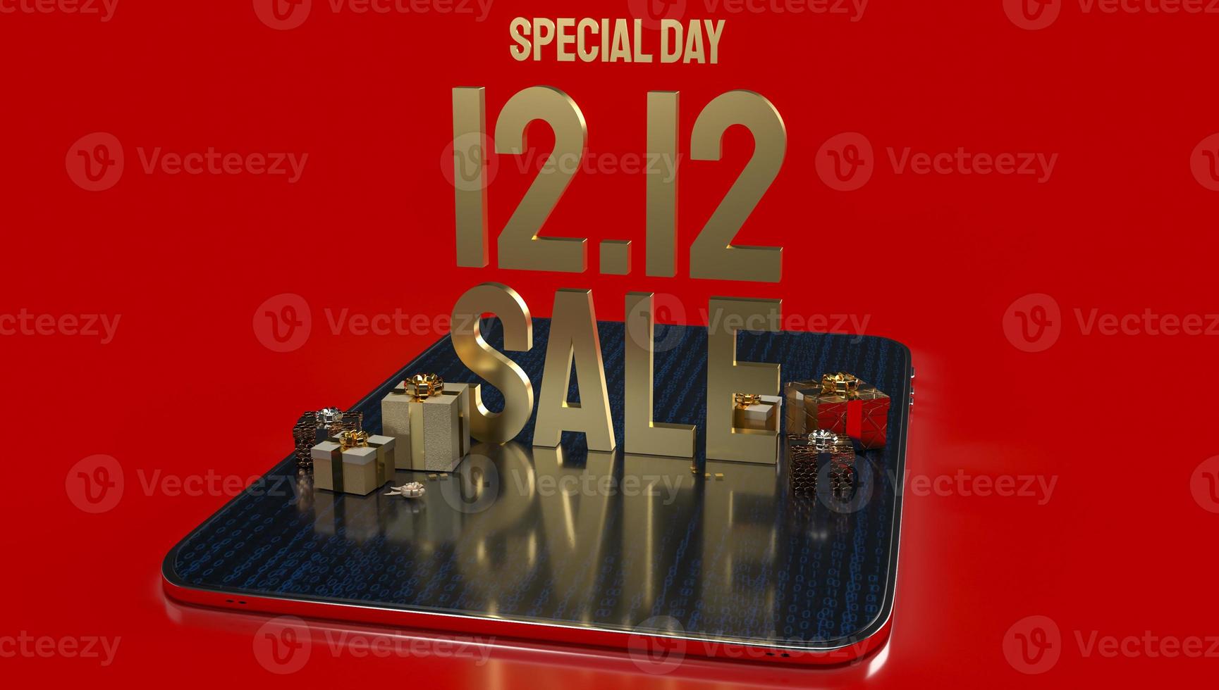 12.12 gold text for shopping or business content 3d rendering photo