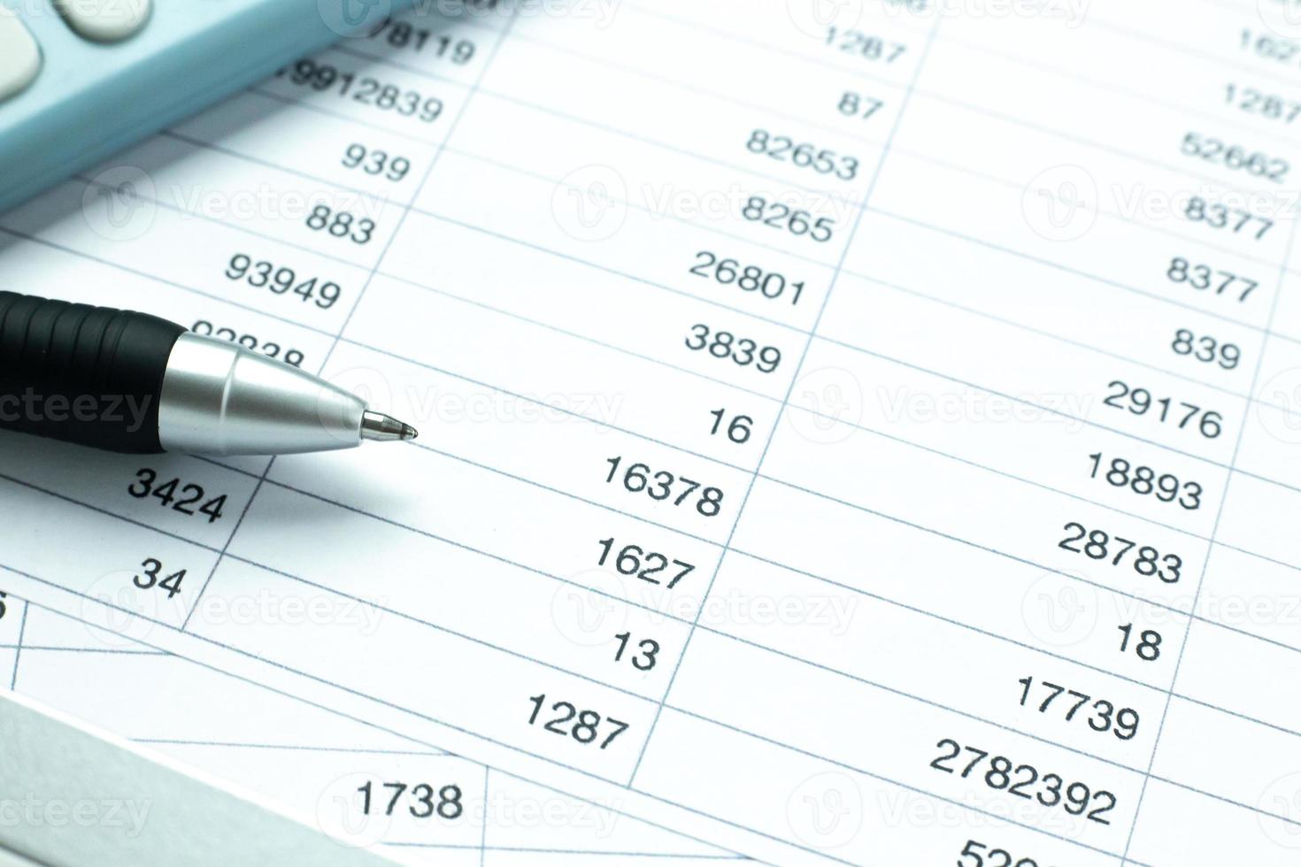 The pen on work table for  business content. photo