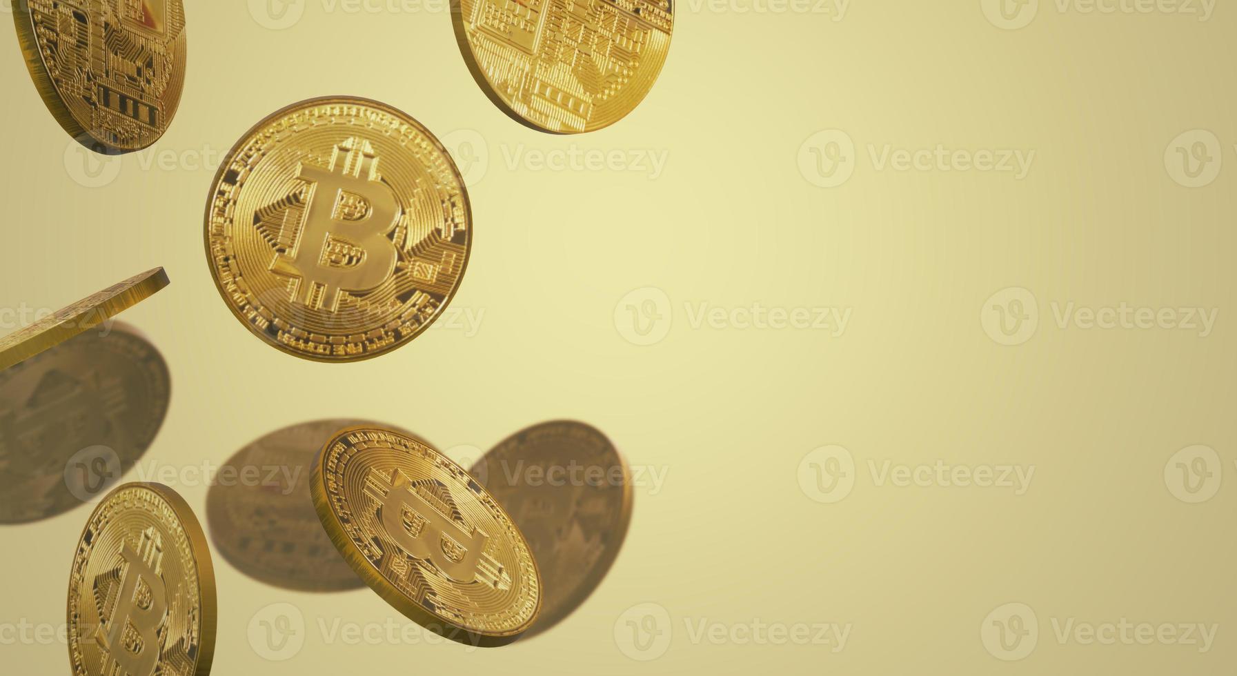 The cryptocurrency bitcoin 3d rendering for business content. photo