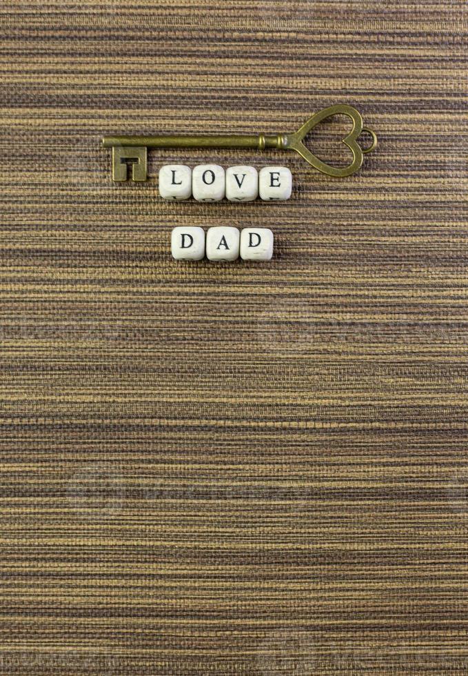 wooden text  for father day content close up image. photo