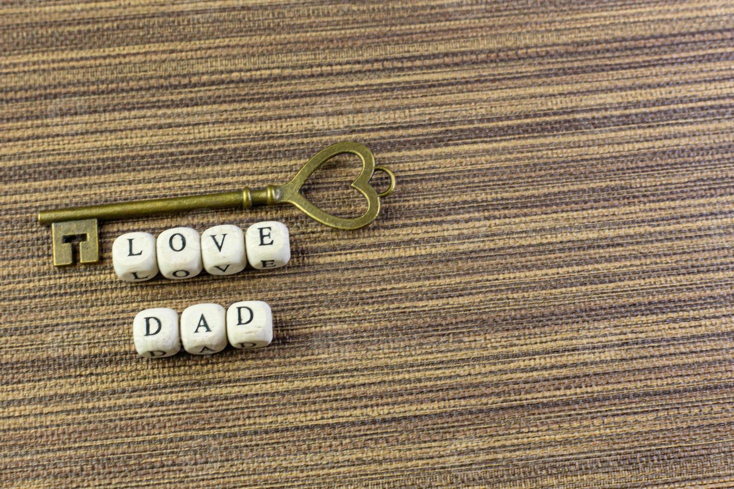 wooden text  for father day content close up image. photo