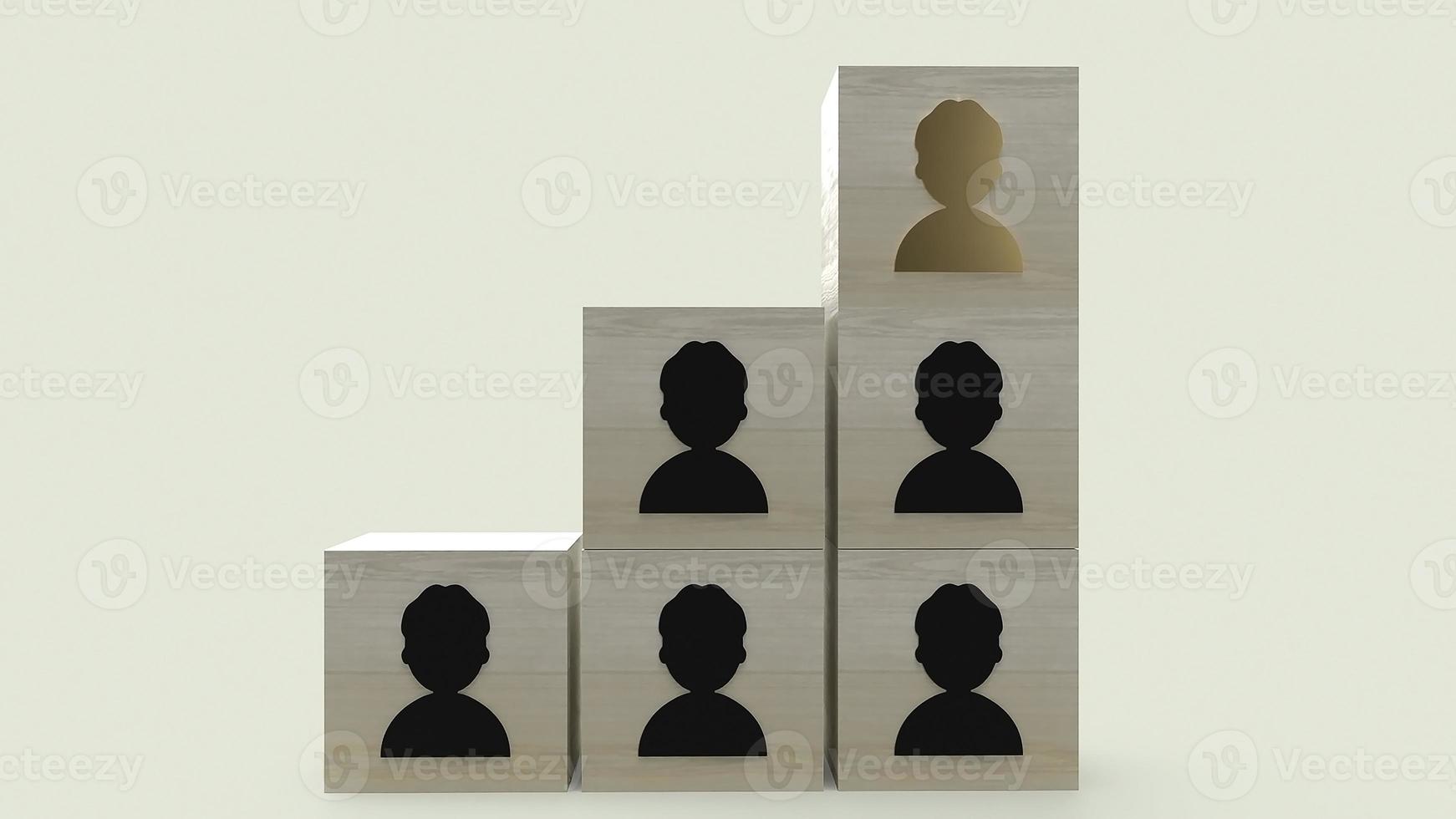man symbol on wood cube for Human resources and business concept 3d rendering. photo
