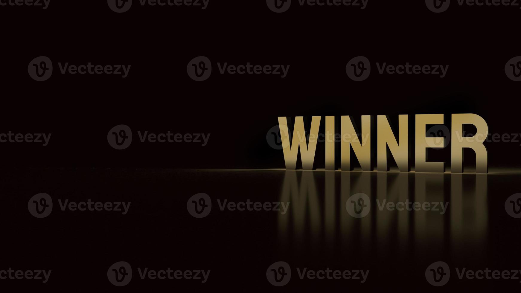 winner text gold surface in black background 3d rendering. photo