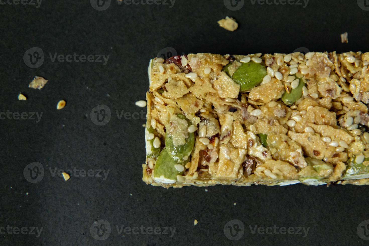 cereal bar healthy diet food image close up. photo